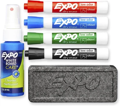 Набор маркеров с ластиком и спреєм для досок сухого стирания EXPO Low Odor Dry Erase Markers