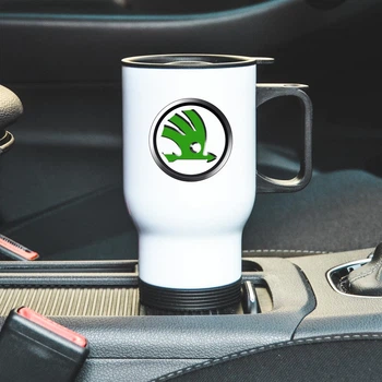 Термокружка автомобильная с логотипом Skoda 450 мл