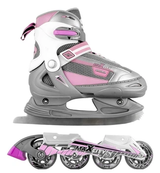 Коньки раздвижные + ролики MAXCITY ENIGMA COMBO girl размер 34-37