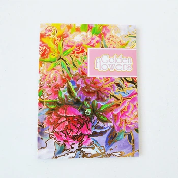 Блокнот А5 с чистыми листами Profi Golden Flowers red 40 страниц арт. 903658
