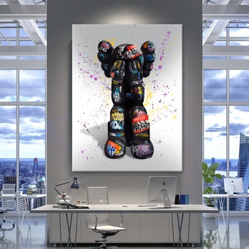 Картина Холстович KAWS №1 30x40 см. Картина для офиса, гостиной, спальни, интерьера