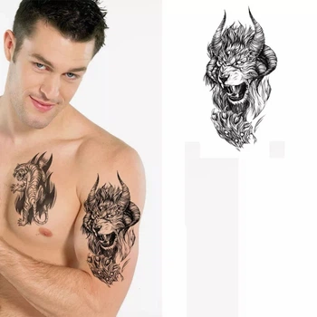 Большая временная татуировка водостойкая Тату 21*11.5 см "Минотавр"