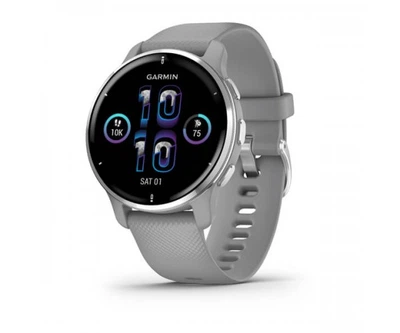Смарт-часы Garmin Venu 2 Plus Silver S. Steel Bezel w. Powder G. Case and S. Band (010-02496-00/10)