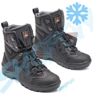 Берцы зимние ботинки тактические мужские, черевики тактичні чоловічі берці зимові, натуральна шкіра, размер 47, Bounce ar. YU-UL-2047, цвет черный
