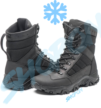 Берці зимові черевики тактичні чоловічі, туфлі тактичні чоловічі берці зимові, натуральна шкіра, розмір 40, Bounce ar. BM-PT-2040, колір чорний