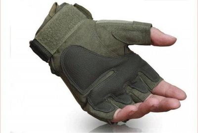 Перчатки тактические без пальцев Перчатки тактические беспалые Размер XL Зеленый (олива)