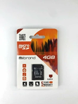 microSDHC 4GB Mibrand Class 6 + SD-adapter (MICDC6/4GB-A)