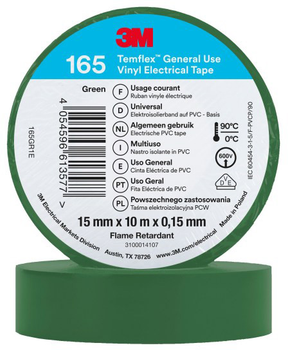 Изоляционная лента 3M Temflex 165 19 мм х 20 м Зеленая (165GRN-19-20)