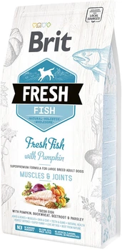 Сухий корм для дорослих собак великих порід Brit Fresh Muscle & Joints з рибою та гарбузом 2.5 кг (8595602530786)