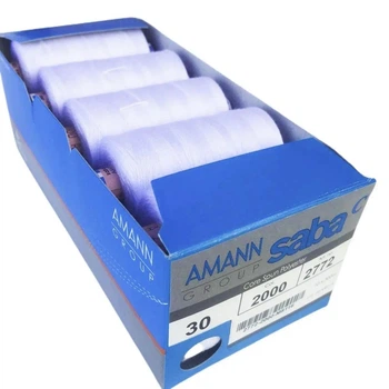 Нитки швейні армовані AMANN GROUP №30 кол. 2000 (300 м) упаковка 10 шт, білі