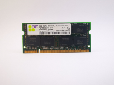 Оперативная память для ноутбука SODIMM AENEON DDR2 2Gb 800MHz PC2-6400S (AET860SD00-25D) 6568 Б/У