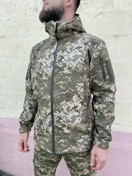 Військова тактична куртка Софт Шелл Піксель 46 (S)