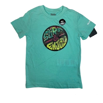 Футболка Hurley 3/4 года 98-104 см Бирюзовая с голограммой