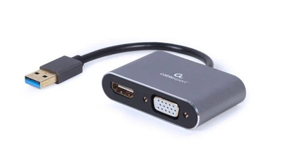 Адаптер Cablexpert HDMI VGA USB F/M 0.15 м Black (A-USB3-HDMIVGA-01)