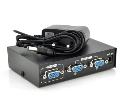 Активный сплиттер 1х2 VGA сигнала Voltronic FJ2502S 200MHz 2 Port, DC5V/1A