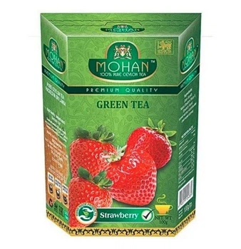 Чай зелений з полуницею крупнолистовий Mohan 100 гр