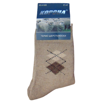 Носки термо ангора и шерсть Корона A1406 41-47 бежевые