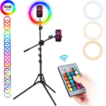 Кільцева кольорова лампа Ulanzi Vijim K15 CRI 95+ RGB 27 см на штативі 173см