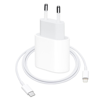 Комплект быстрой зарядки 20W для Apple iPhone / iPad, Сетевое зарядное устройство USB-C Power Adapter (Type-C), Кабель зарядки USB-C to Lightning
