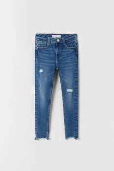 Джинсы с потертостями для девочки Zara 140 размер синие 5252710400