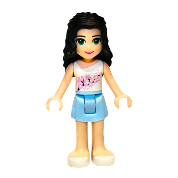 Фигурка Lego Girl Emma Bright Light Blue Skirt Friends frnd070 Б/У