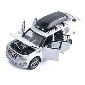 Машинка джип Nissan Patrol игрушка детская моделька металлическая коллекционная 15 см Белый (2440615)
