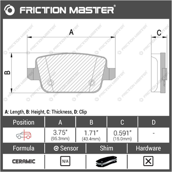 Тормозные колодки дисковые Friction Master Ultralife Ceramic CMX1314