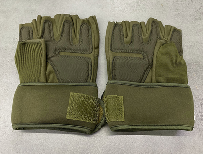 Перчатки тактические Безпальцеві Schiek, США, оливковый цвет, размер L