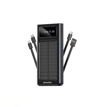 Зовнішній акумулятор бездротовий Awei P83K Power Bank 10000 mAh Solar panel