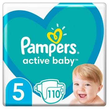 Подгузники Pampers Active Baby Размер 5 Junior Extra Sleep 110 штук Maxi 11-16 кг