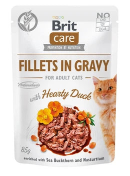 Вологий корм для кішок Brit Care Cat pouch 85 г (філе качки в соусі) (8595602540518)