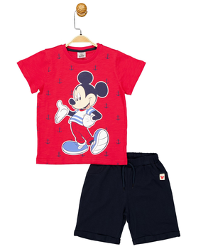 Комплект (футболка, шорты) Mickey Mouse 122 см (7 лет) Disney MC17276 Черно-красный 8691109880901