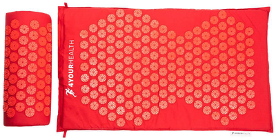 Килимок акупунктурний 4yourhealth Elite Line 1856 з подушкою 70х40 см Червоний (4YH_1856_Red_70*40)