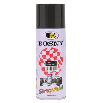 Фарба аерозольна акрилова Bosny №17 темно-сіра 400 мл