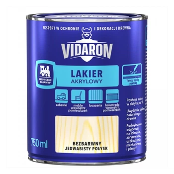 Лак акриловый для древесины Vidaron бесцветный шелковистый глянец 0,75 л