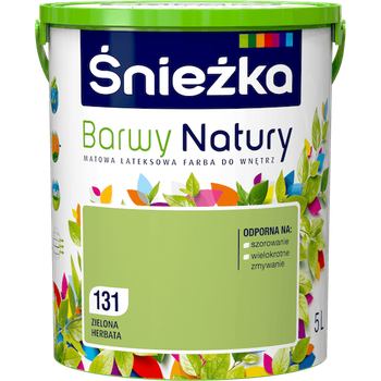 Краска интерьерная латексная Sniezka Barwy Natury 131 зеленый чай 5 л