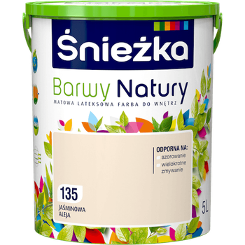 Краска интерьерная латексная Sniezka Barwy Natury 135 жасминовая аллея 5 л
