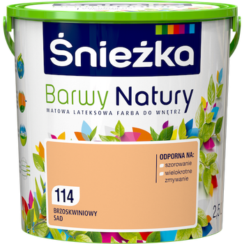 Краска интерьерная латексная Sniezka Barwy Natury 114 персиковый сад 2,5 л