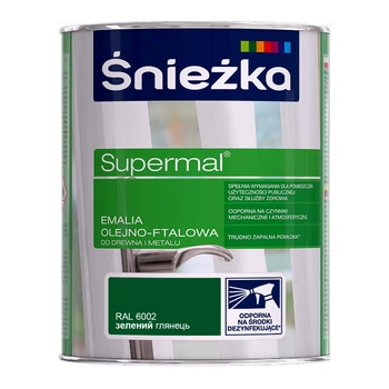 Эмаль масляно-фталевая Sniezka Supermal зеленый глянец ( RAL 6002 ) 0,8 л