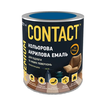 Емаль акрилова для підлоги та інших поверхонь CONTACT синя ( RAL 5005 ) 0,75 л