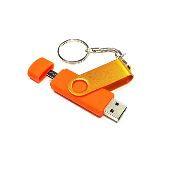 Флешка Jaster двостороння 64GB OTG USB 2.0 microUSB помаранчева