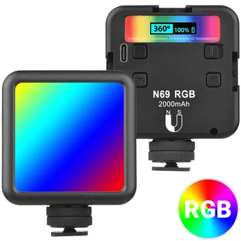 Світлодіодна накамерна лампа - панель Andoer N-69 RGB | студійне заповнююче накамерне LED відео світло