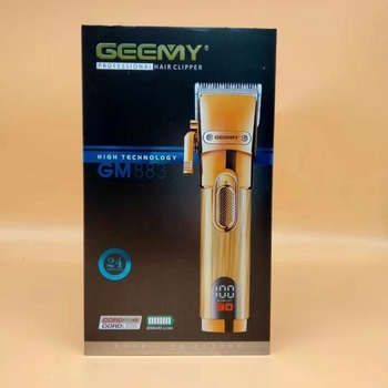 Профессиональный триммер для мужчин Geemy GM-883, Мужская аккумуляторная электрическая машинка для стрижки волос Золотой