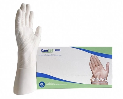 Перчатки виниловые Care 365 Premium медицинские смотровые XL 100 шт/упаковка
