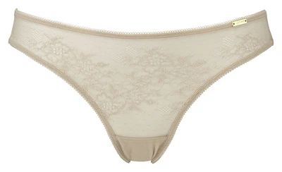 Трусики Gossard Glossies Lace 13003 елегантні сліпи з мережива та м'якої сіточки S Nude (5053014400552)
