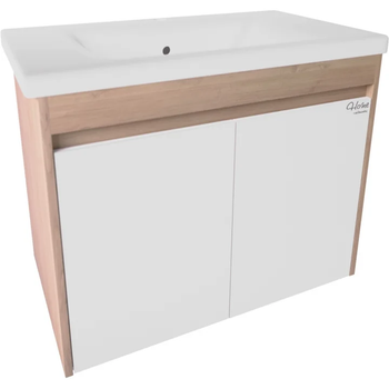 Тумба подвесная JUVENTA Classic Cl-80 дуб вотан с умывальником Soft-80
