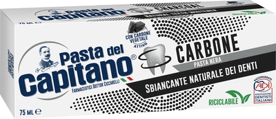 Зубна паста Pasta del Capitano Charcoal з активованим вугіллям 100% 75 мл (8002140032219)