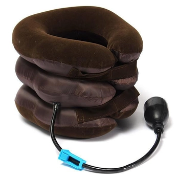 Надувной ортопедический воротник для шеи WOW Ting Pai, подушка для шеи, фиксатор для шеи (коричневый )