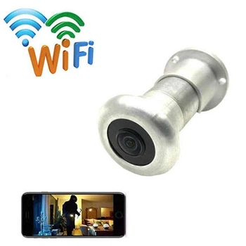 Видеоглазок WiFi c датчиком движения, подсветкой и записью HQCam 405B, 2 Мп, Серебристый