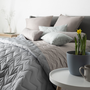 Покривало Bodi TM SLEEPINGG 240х260 см сталевий/св.